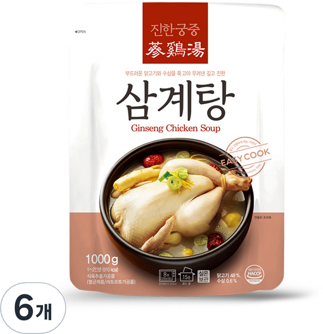 진한식품 궁중 삼계탕, 1kg, 6개