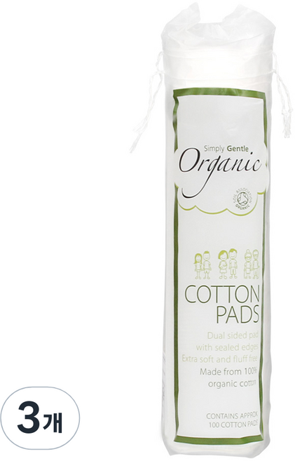 심플리잰틀 화장솜, 100매입, 3개