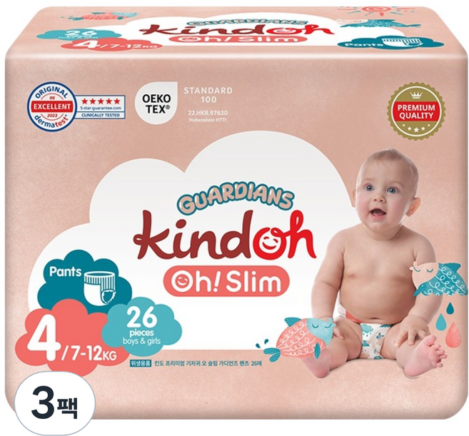 킨도 오슬림 가디언즈 팬티형 기저귀, 4단계, 78매