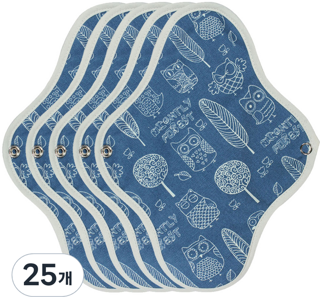 위즐리 면생리대 티니네이비, 중형, 1개입, 25개