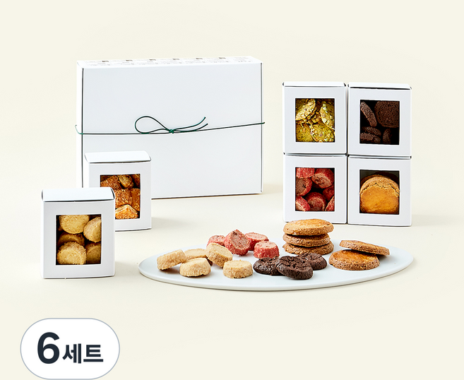 메종엠오 쿠키 사브레 바니유 110g + 사브레 쇼콜라 110g + 튜일 피스타슈 70g + 사브레 로즈 110g + 사브레 낭테즈 80g + 푀이테프로마쥬 70g 선물세트, 550g, 1개입, 6세트