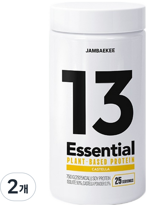 Jambaekee 必需植物性蛋白質 長崎蛋糕口味, 750g, 2個