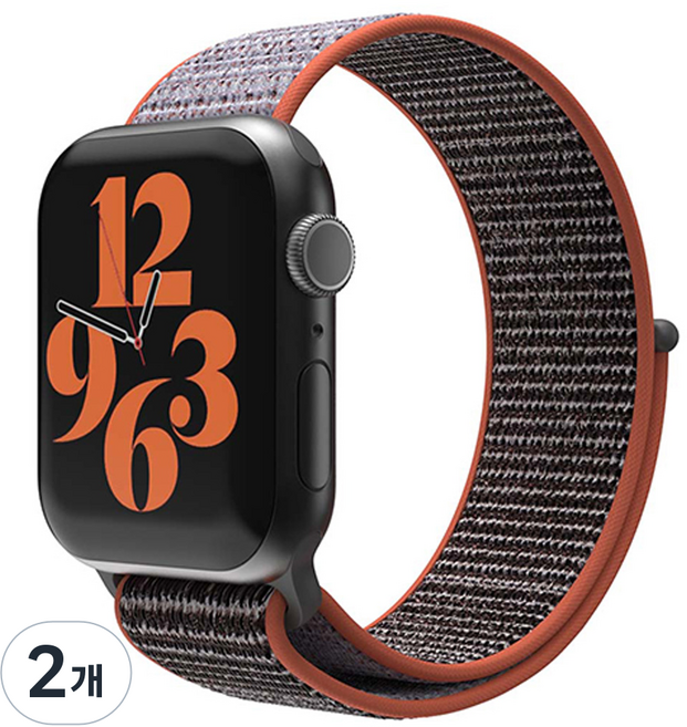 신지모루 애플워치 호환 경량 스포츠 스트랩 밴드, 라벤더오렌지, 2개