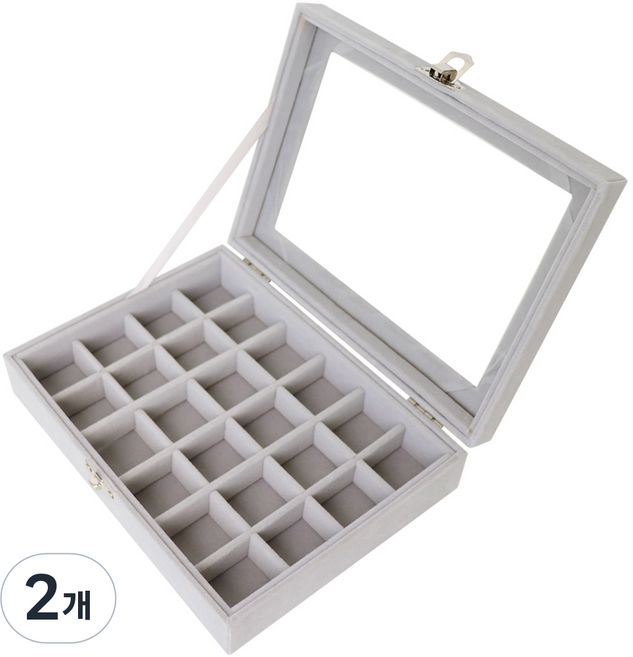 하늬통상 쥬얼리 악세서리 보관함, 그레이 C, 2개