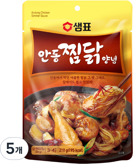 샘표 안동찜닭 양념, 210g, 5개