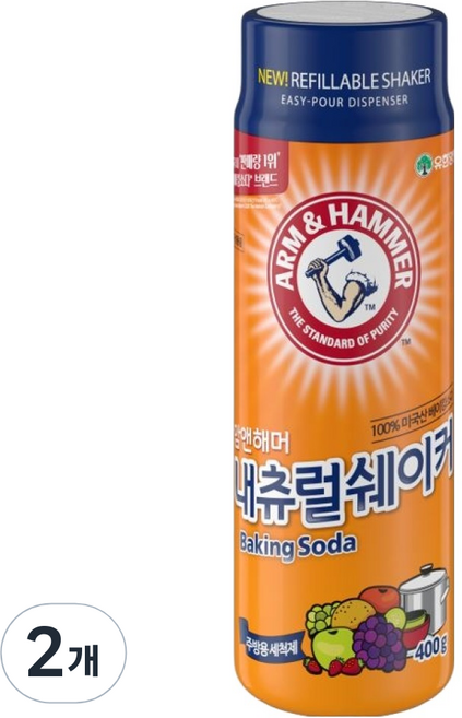 암앤해머 내츄럴쉐이커 베이킹소다, 400g, 2개