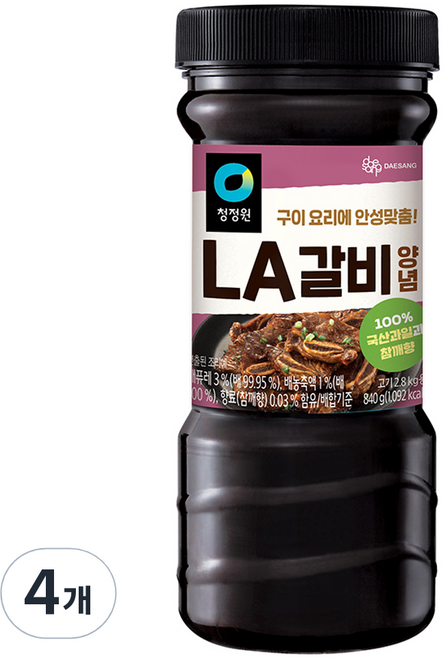 청정원 LA갈비양념, 840g, 4개