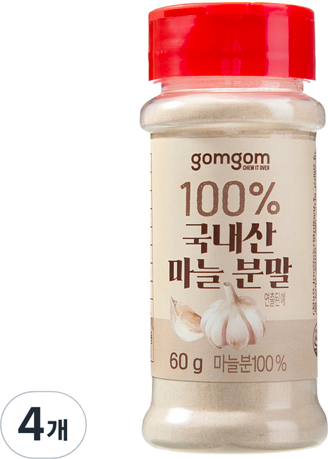 곰곰 100% 국내산 마늘분말, 60g, 4개