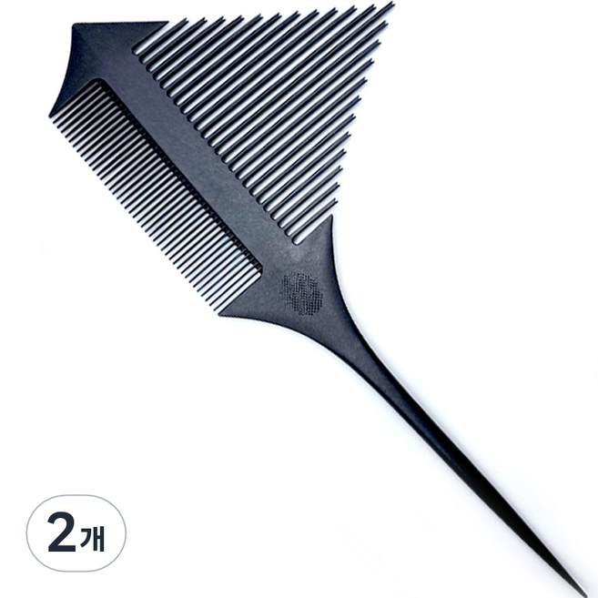 그레이거 발레아주 옴브레 솜브레 삼각형 위빙콤 염색빗, 블랙, 2개