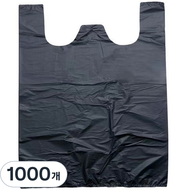 원이네 손잡이 비닐 봉투 블랙, 6L, 1000개