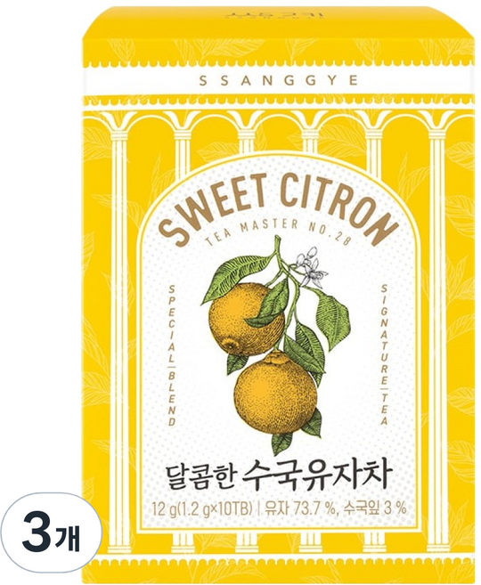 SSANGGYE 香甜繡球花柚子茶, 1.2g, 3個, 10入