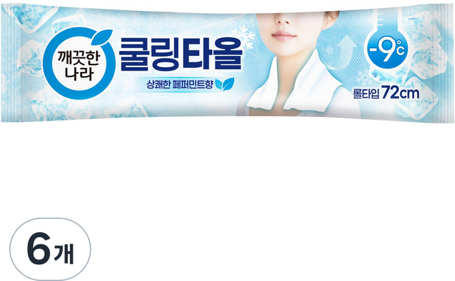 깨끗한나라 페퍼민트 쿨링타올, 29g, 6개