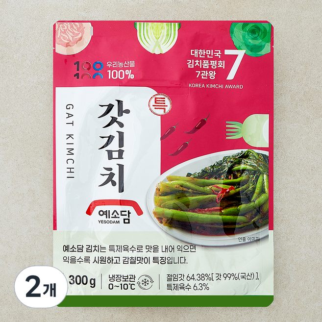 예소담 특갓김치, 300g, 2개