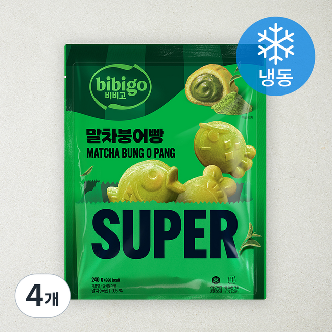 비비고 슈퍼 말차 붕어빵 (냉동), 240g, 4개, 1개입