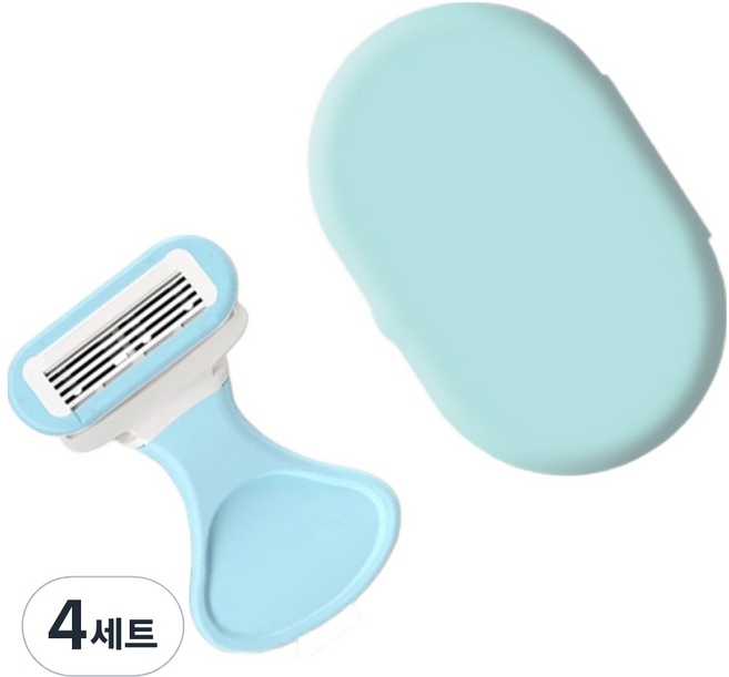 쏙쏙채움 여성용 면도기 세트 블루 8.3 x 5.2 cm, 4세트