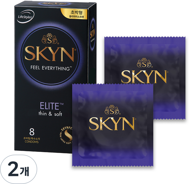 SKYN 엘리트 슬림형 콘돔, 8개입, 2개