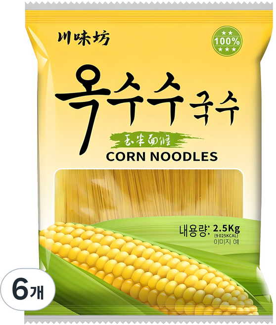 천미방 옥수수 국수, 2.5kg, 6개