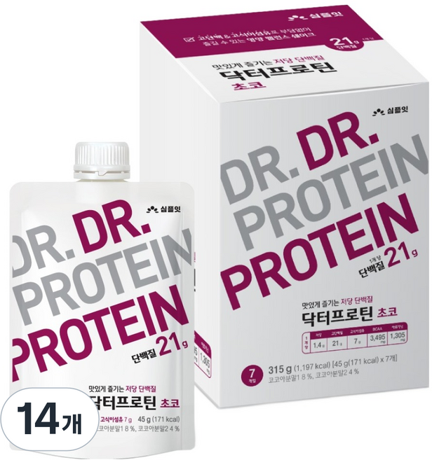SIMPLEAT Dr. Protein 巧克力, 45g, 14個