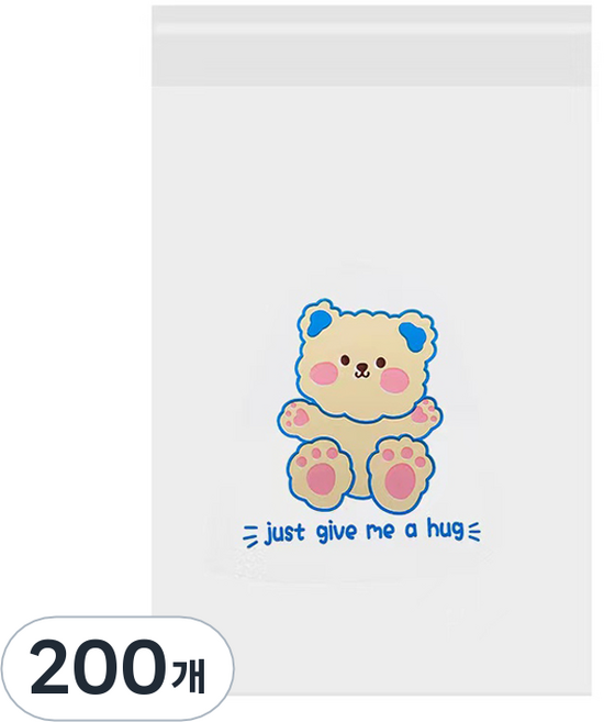 원이네 붙이는 다용도 쓰레기 봉투 깜찍한 곰돌이, 1L, 200개