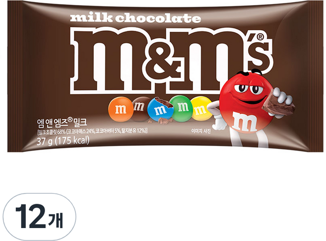엠앤엠즈 밀크, 37g, 12개
