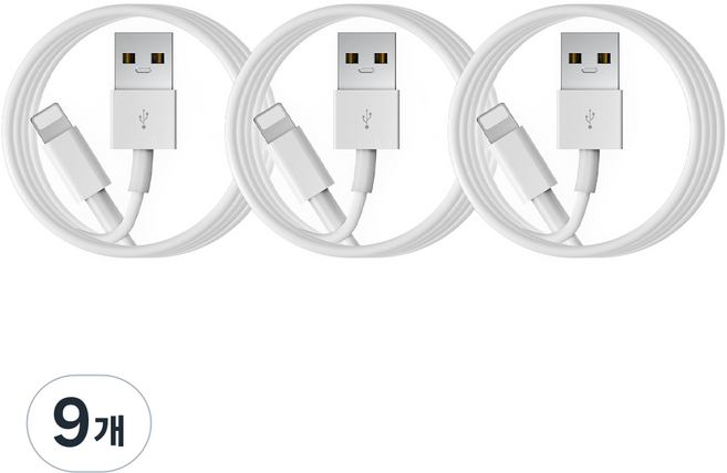 신지모루 아이폰 고속충전 케이블, 0.5m, 화이트, 9개