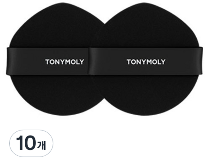토니모리 스킨톤 픽싱 커버 쿠션 퍼프, 10개, 블랙
