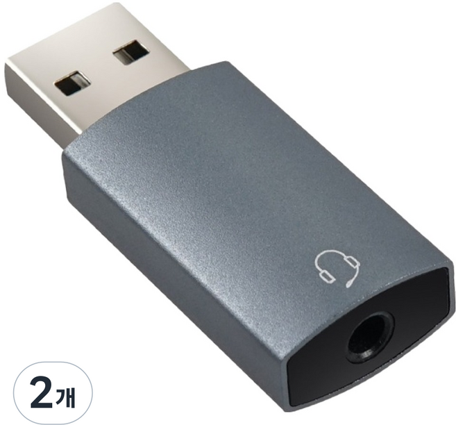 YTEK 외장형 USB to 4극 스테레오 3.5mm 사운드카드, 2개, YT-UAS01