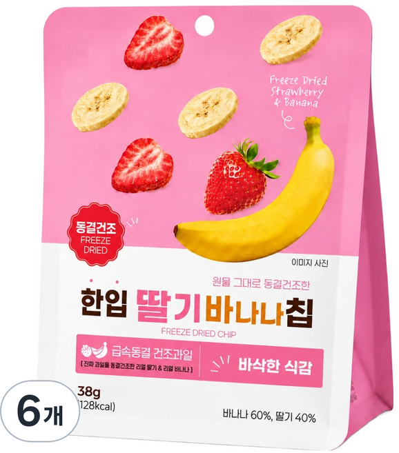 한입 동결건조 딸기바나나칩, 38g, 6개