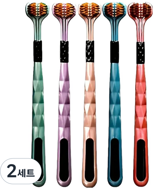 마하 V자형 3면 칫솔 세트, 5개입, 2세트