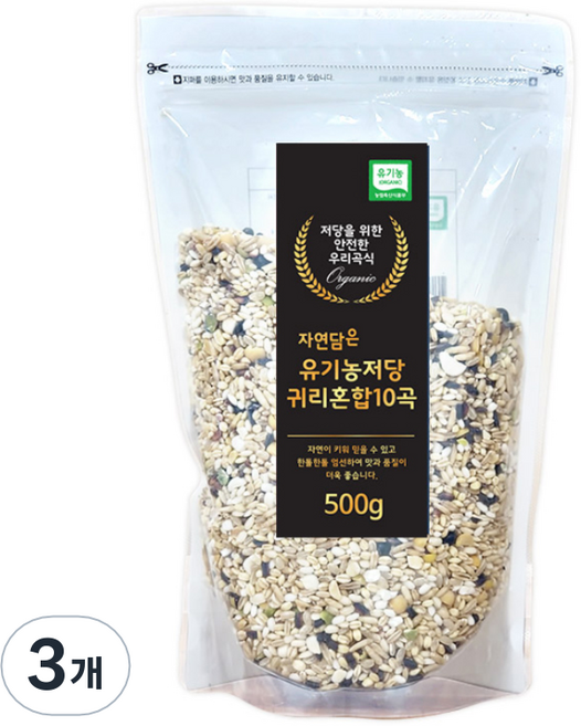 자연담은 유기농 귀리 혼합10곡, 500g, 3개