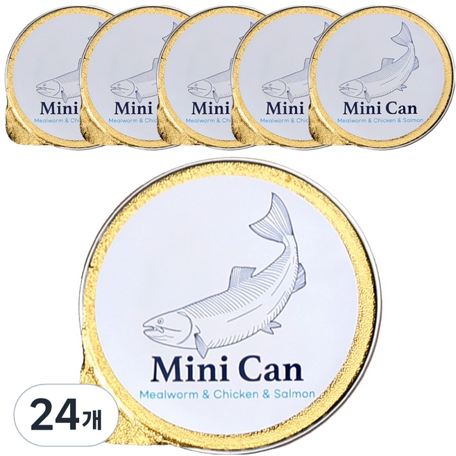 애니먼 반려동물 애니캔 밀웜 베이스 미니캔, 연어, 30g, 24개