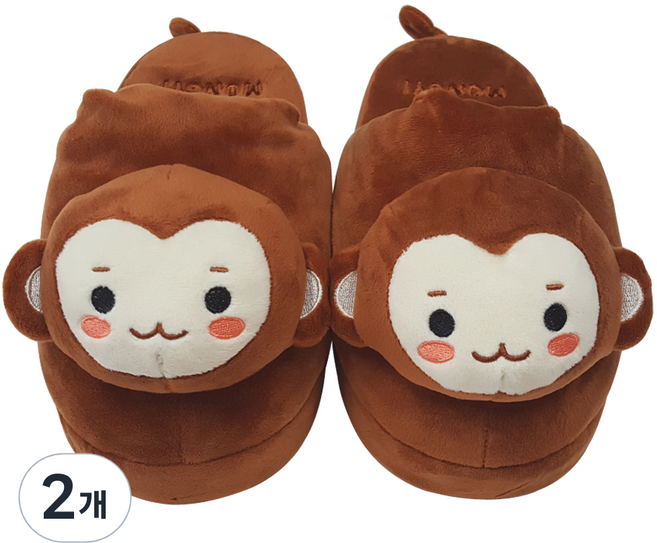 애니팡 성인용 밍크인형 실내화, 2개