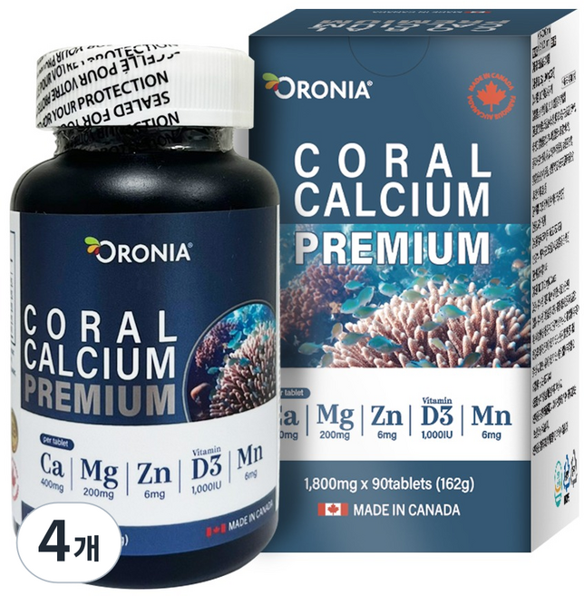 오로니아 코랄칼슘 프리미엄 162g, 4개, 90정
