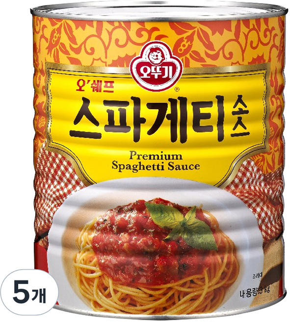 오뚜기 오쉐프 스파게티 소스, 3kg, 5개