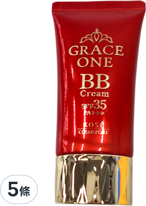 KOSE 高絲 GRACE ONE 極上活妍特濃彈力BB霜 SPF35 PA+++ 溫水可卸, 明亮色, 50g, 5條