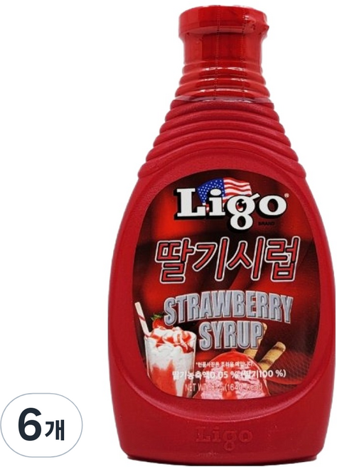 리고 딸기 시럽, 6개, 585g