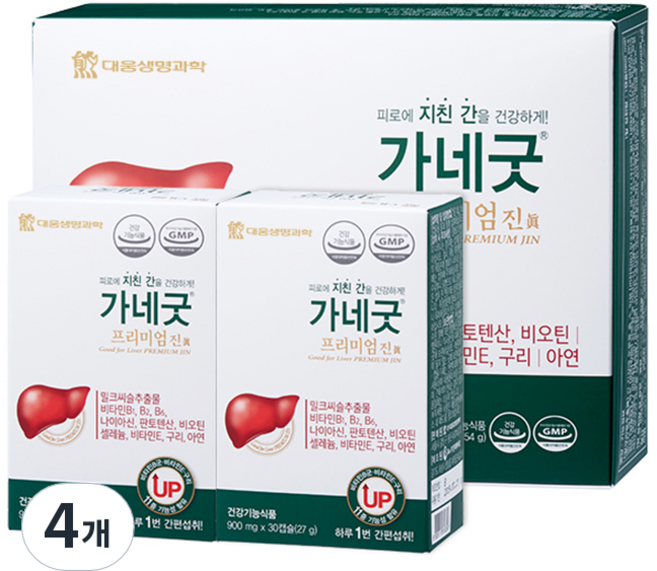 대웅생명과학 가네굿 프리미엄 진 밀크씨슬 세트, 30정, 4개