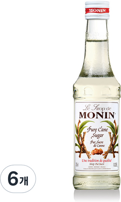 모닌 케인슈거 시럽, 250ml, 6개