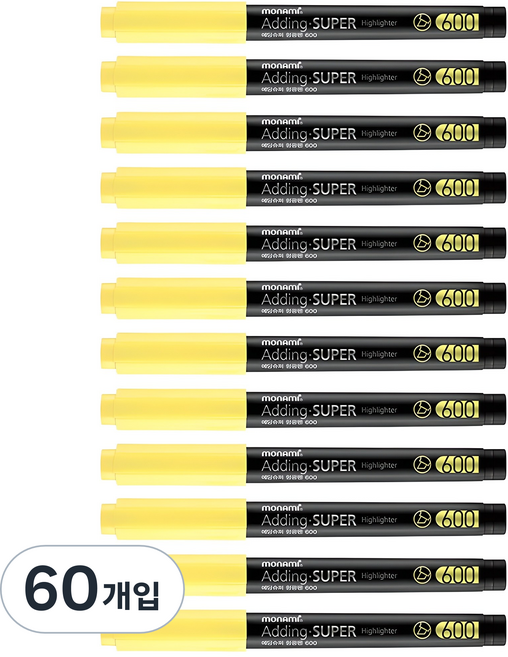 monAmi Edding Super 600 螢光筆, 60個, 粉彩黃