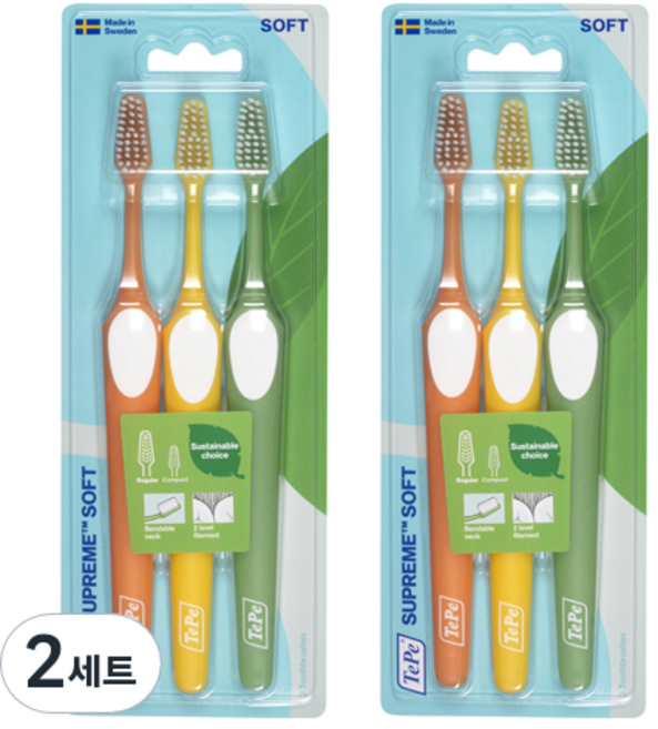 테페 슈프림 소프트 칫솔 3종 x 2p 세트 랜덤발송, 6개입, 2세트