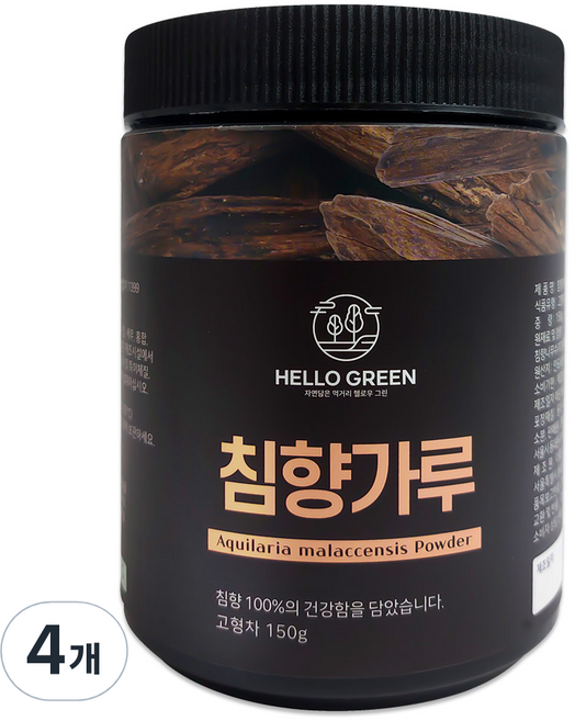 헬로우그린 침향가루 통, 4개, 150g