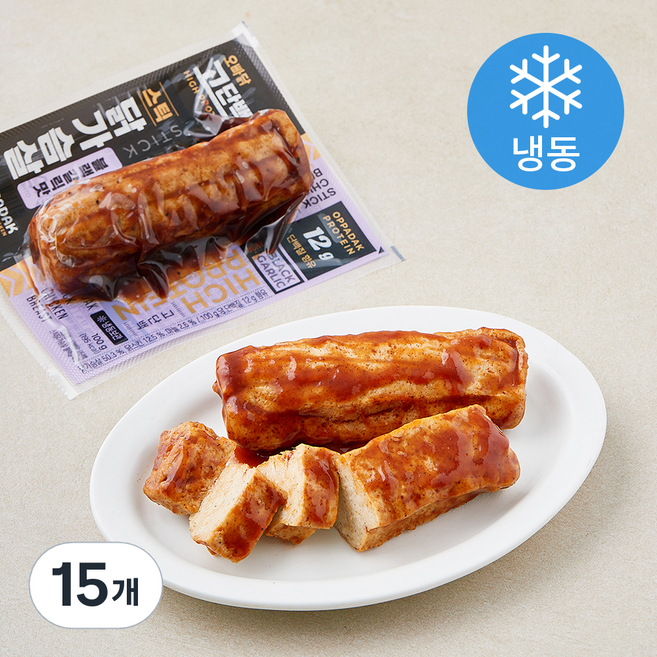 오빠닭 고단백 스틱 닭가슴살 블랙갈릭맛 (냉동), 100g, 15개, 1개입