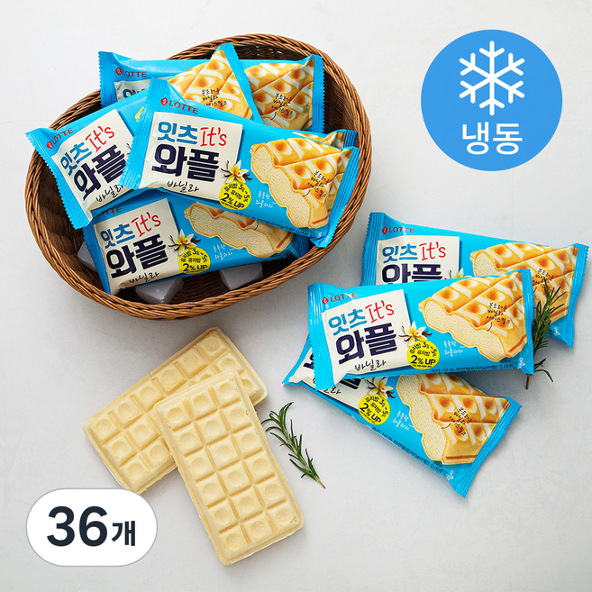 롯데웰푸드 잇츠와플바닐라 (냉동), 140ml, 1개입, 36개