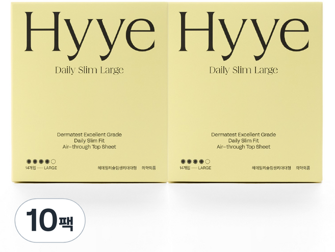 혜 데일리슬림 생리대 날개형, 대형, 14개입, 10개