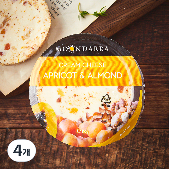 문다라 살구 아몬드 크림치즈, 110g, 4개, 1개입