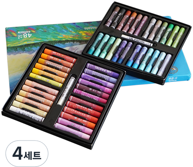 코히모 갤러리 드로잉 꾸덕 오일 파스텔 세트 3W150, 48색, 4세트