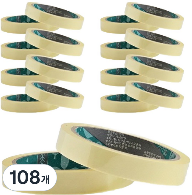 문구마을 물레방아 문구 테이프 16mm x 40m, 투명, 108개