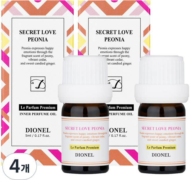 DIONEL 女性Secret love私密香氛精油 芍藥香, 4個, 5ml