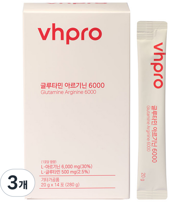 비타민하우스 글루타민 아르기닌 6000 14p, 14정, 3개