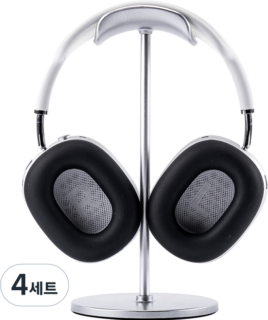 누아트 에어팟 호환 내부 이어 쿠션 실리콘 케이스, 에어팟 맥스 / 맥스2, 블랙, 4세트